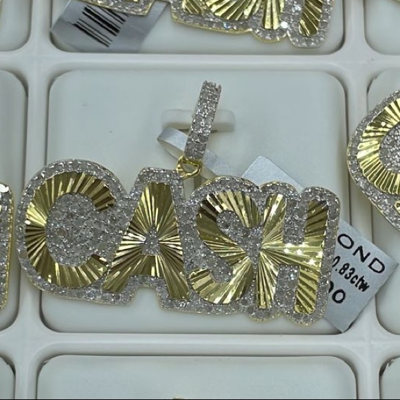 REAL DIAMOND Custom made CASH PENDANT CHARM .83ct certified real APPRAISAL INCl. - Picture 3 of 9